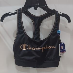 Champion Women's Black and Gold Sports Bra